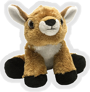 kinda angry looking tiny deer plushie